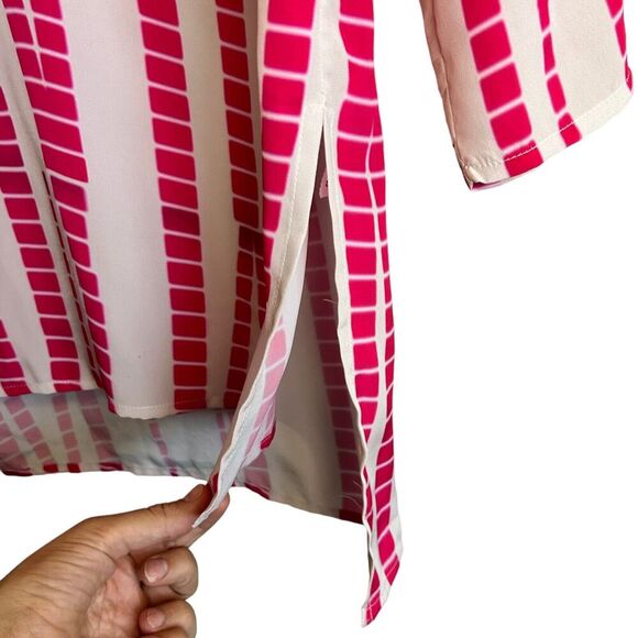 Hemant & Nandita Tunic Swim Coverup Pin White Long Sleeve Embroidered Bohemian - Picture 6 of 10